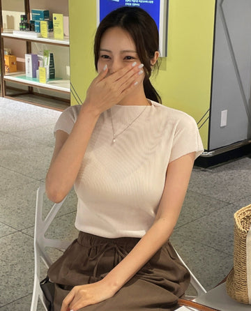 Aluah Half Neck Pleated T-Blouse